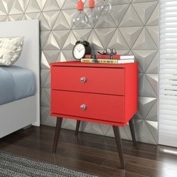 Mesa de Cabeceira 2 Gavetas Retrô RT 3032 Movelbento - 1