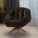 Ver imagem 5 de Poltrona Decorativa Estofada Base Giratória Califórnia Cor:marrom
