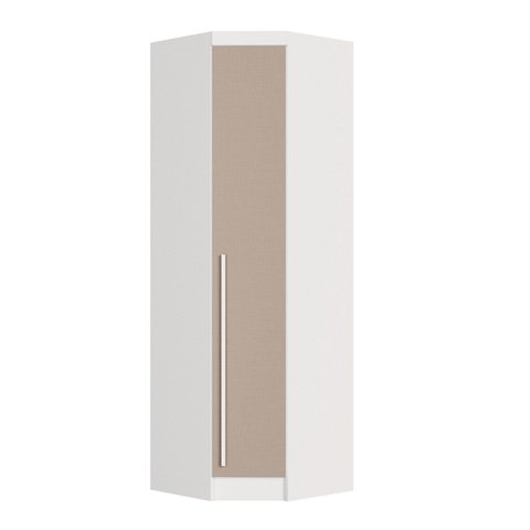 Guarda Roupa de Canto Oblíquo Modulado 1 Porta Branco e Duna Line Infinity
