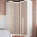 Ver imagem 2 de Guarda Roupa de Canto Oblíquo Modulado 1 Porta Branco e Duna Line Infinity