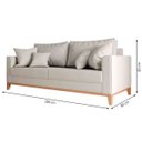 Ver imagem 5 de Sofá 3 Lugares Beny Base em Madeira Maciça Recepção Linho Cru Kimi Design