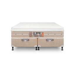 Cama Castor Queen Silver Star Air One Face Pocket 158x198x59 + Box Castor - 2