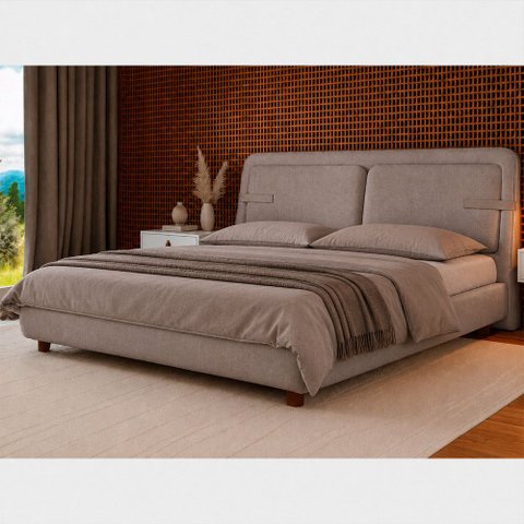 Cama Japonesa com Cabeceira Seo Yun Casal Veludo Nobre Avelã - Sallar Home