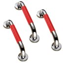 Ver imagem 1 de Barra De Apoio 40cm Inox Antiderrapante Kit 3 uni Acessibilidade Idoso Gestante Banheiro Box Escada