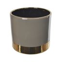 Ver imagem 1 de Vaso Decorativo Porcelana Cinza e Dourado 18cm