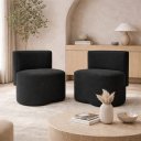Ver imagem 1 de Kit 2 Puff Orgânico Feijão Curvo Redondo Com Encosto Sala Quarto Confortável Resistente Suede:Suede