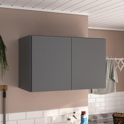 Armário de Lavanderia Aéreo Multiuso 2 Portas Multimóveis Mp5040 Grafite - 1 Armário de Lavanderia Aéreo Multiuso 2 Portas Multimóveis Mp5040 Grafite - 1