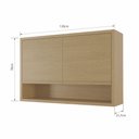 Ver imagem 2 de Armário Aéreo 2 Portas Condessa 120cm em Mdf Nesher