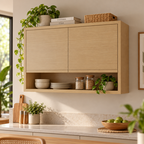 Armário Aéreo 2 Portas Condessa 120cm em Mdf Nesher