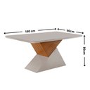 Ver imagem 4 de Mesa de Jantar Aster 180cm Tampo MDF Vidro Canto Copo com 6 Cadeiras Aline