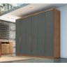 Guarda Roupa Casal 100% Mdf 6 Portas 8 Gavetas - Trento-cumaru/grafite - Móveis Novo Horizonte - 2