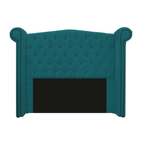 Cabeceira Madrid 140 cm Suede Azul Turquesa