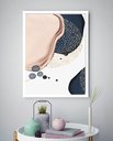 Ver imagem 1 de Quadro Decorativo Abstrato Azul Rosê - 70x50cm:moldura Preta