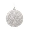 Bola Enfeite Árvore Natal Prata com Ondas 8cm Kit 6 Unidades - 1