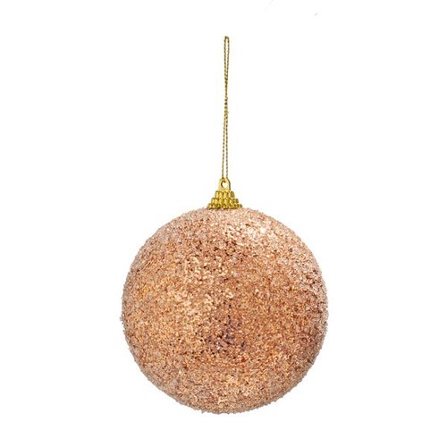 Bola Enfeite Árvore Natal Rose Gold com Glitter 10cm 4 Peças |  MadeiraMadeira