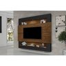 Painel Para Tv 75" Com Nicho E Prateleira 163 Malbec Preto - 1