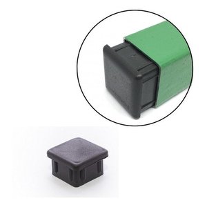 100 Tampa Ponteira Interna Embutir Metalon 30x30 Preta:Preto