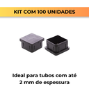 Ver imagem 4 de 100 Tampa Ponteira Interna Embutir Metalon 30x30 Preta:Preto