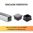 Ver imagem 3 de 100 Tampa Ponteira Interna Embutir Metalon 30x30 Preta:Preto