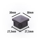 Ver imagem 2 de 100 Tampa Ponteira Interna Embutir Metalon 30x30 Preta:Preto