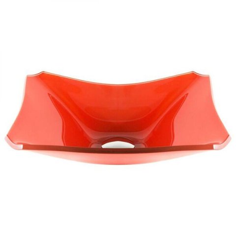 Cuba de Vidro Retangular Chanfrada 39cm Vermelho Ferrari