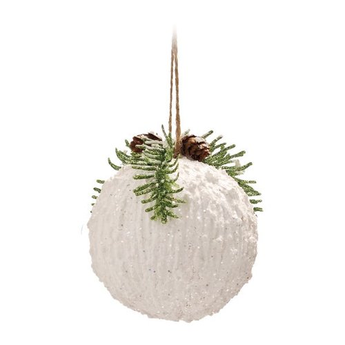 Bola Enfeite Árvore Natal Branca com Relevo 10cm Kit 4 Peças |  MadeiraMadeira