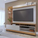 Ver imagem 3 de Home Theater Maceió para TV 65" 200cm MDF-MDP com LED Freijó Off White Colibri Móveis