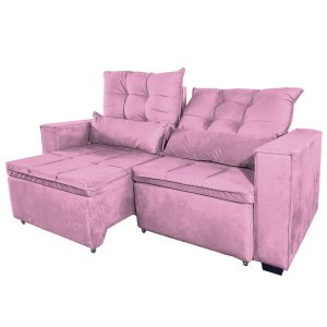 Sofa Retratil e Reclinavel Julia Rosa