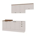 Ver imagem 2 de Cozinha Completa Iluminata 8 Portas 3 Gavetas 100% MDF Branco/Ébano - Genialflex