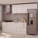 Ver imagem 1 de Cozinha Completa Iluminata 8 Portas 3 Gavetas 100% MDF Branco/Ébano - Genialflex