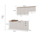 Ver imagem 4 de Cozinha Completa Iluminata 8 Portas 3 Gavetas 100% MDF Branco/Ébano - Genialflex