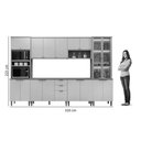Ver imagem 3 de Cozinha Completa Selene 6 Peças (2aéreos+2balcões+2paneleiros) Cp01 Jequitiba/off White Fosco -