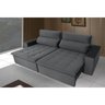 Sofá 4 Lugares Focus com Pillow 2.50M Retrátil e Reclinável Veludo - Grafite - 1