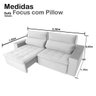 Sofá 4 Lugares Focus com Pillow 2.50M Retrátil e Reclinável Veludo - Grafite - 7