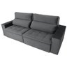 Sofá 4 Lugares Focus com Pillow 2.50M Retrátil e Reclinável Veludo - Grafite - 6