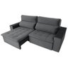Sofá 4 Lugares Focus com Pillow 2.50M Retrátil e Reclinável Veludo - Grafite - 2