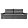 Sofá 4 Lugares Focus com Pillow 2.50M Retrátil e Reclinável Veludo - Grafite - 5