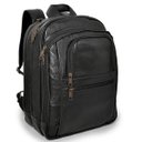 Ver imagem 1 de Mochila Executiva Grande de Couro para Notebook Preto