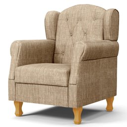 Poltrona de Amamentação e Descanso com Pés de Madeira Lucy P04 Linho Bege Escuro - Mpozenato - 1