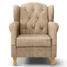 Poltrona de Amamentação e Descanso com Pés de Madeira Lucy P04 Linho Bege Escuro - Mpozenato - 5