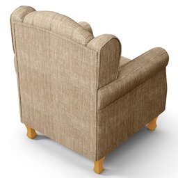 Poltrona de Amamentação e Descanso com Pés de Madeira Lucy P04 Linho Bege Escuro - Mpozenato - 7