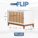 Ver imagem 5 de Berço Americano Flip Branco Acetinado Savana Reller e Cômoda Infantil Americano Branco HP e Colchão