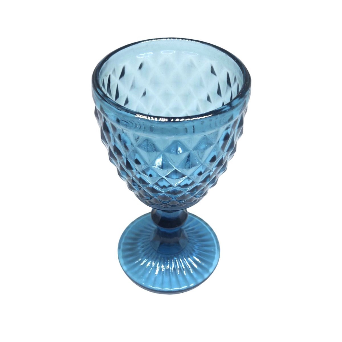 Jogo De Taças 6 Peças Vidro Color Vinho Água Bebidas 200ml Monaliza Glass Ware Taça Azul aço - 4