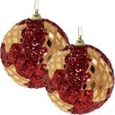 Ver imagem 1 de Kit 2 Bolas Natalina Árvore de Natal Estrela Artesanal 80mm