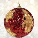 Ver imagem 5 de Kit 2 Bolas Natalina Árvore de Natal Estrela Artesanal 80mm