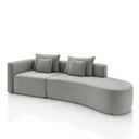 Ver imagem 1 de Sofá Curvo Decorativo Kimiko 297cm 2 Lugares Sala de Estar com Chaise Veludo Cinza G52 - Gran Belo