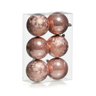 Bola Enfeite Árvore Natal Rose Gold Sortida 8cm Kit 6 Peças - 1