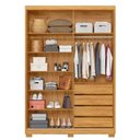 Ver imagem 5 de Guarda Roupa Casal Riva 2 Portas Deslizantes Flex Cinamon Touch/off White com Espelho e Pés - Demó