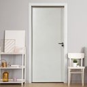 Ver imagem 1 de Kit Porta de Madeira Colmeia Duraplac Branca com Batente 9,5 e Fechadura Abertura Esquerda 210 x 62