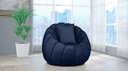 Ver imagem 2 de Kit Poltrona c/ Puff + Almofada Concha Veludo Azul Marinho